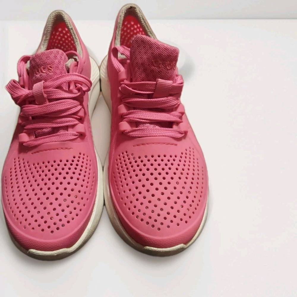 CROCS LITERIDE PACER PERF Sneaker Hot Pink 205234 Womens SIZE 6 Shoes Y2k Walk